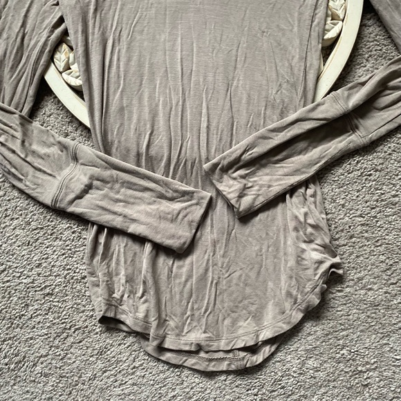 Free People Off The Shoulder Top Nude Earth Toned Long Sleeve Size X-Small - Picture 7 of 14